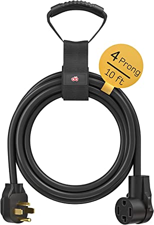 Photo 1 of 10FT 30Amp 4 Prong Dryer Extension Cord, dé NEMA 14-30P to 14-30R Tesla Extension Cord Level 2 EV Charging, 30 Amp Extension Cord for Relocating Dryers - 10 feet 10 AWG Wire, UL Listed