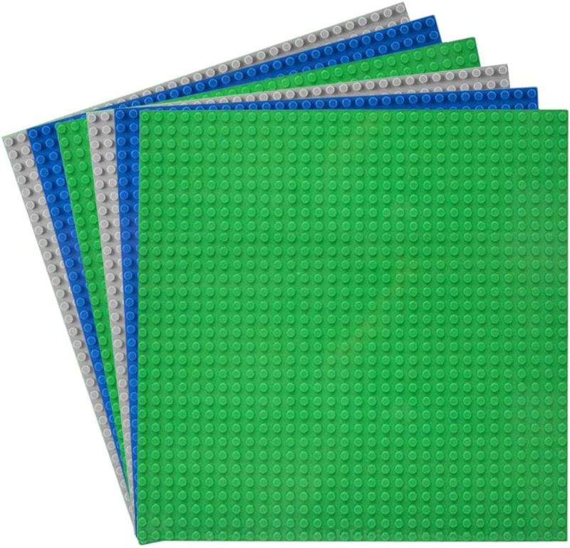 Photo 1 of Classic Baseplates Building Base Plates for Building Bricks 100% Compatible with Major Brands-Baseplates 10" x 10", Pack of 6 (Multicolor)
