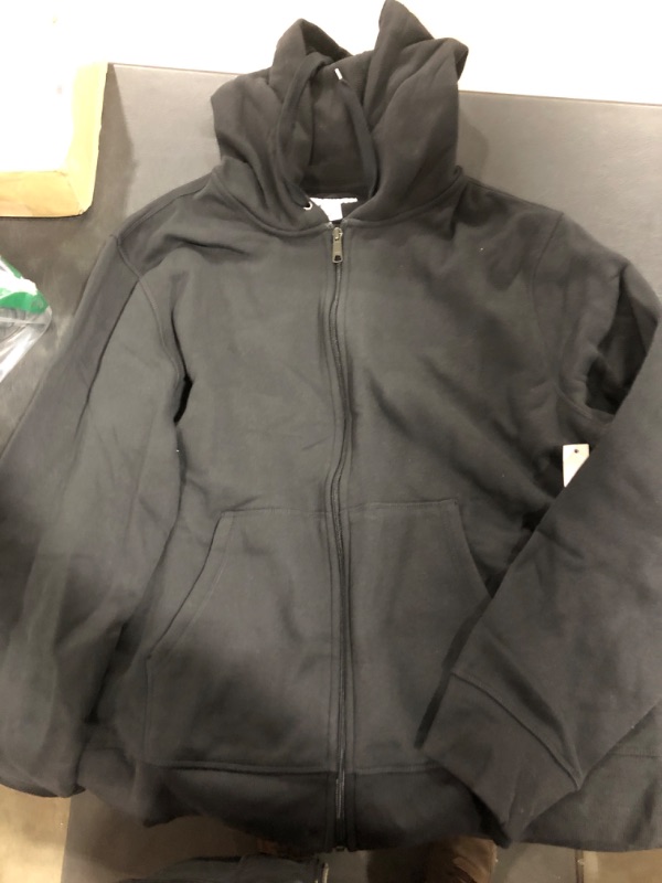 Photo 2 of Amazon Essentials Men's Full-Zip Hooded Fleece Sweatshirt (Available in Big & Tall) X-Large Black