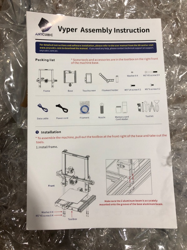 Photo 3 of ANYCUBIC Vyper, Upgrade Intelligent Auto Leveling 3D Printer with TMC2209 32-bit Silent Mainboard, Removable Magnetic Platform, Large 3D Printers with 9.6" x 9.6" x 10.2" Printing Size