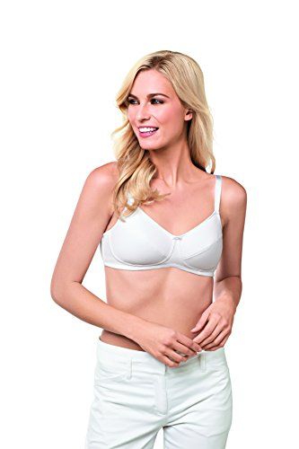 Photo 1 of Amoena Bra: Ruth Cotton Soft Cup Wire-Free Bra 2873 - Women's, Size: 38 AA, White
