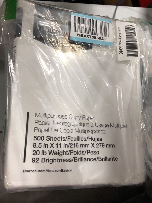 Photo 2 of Amazon Basics Multipurpose Copy Printer Paper, 8.5 x 11 Inch 20Lb Paper - 1 Ream (500 Sheets), 92 GE Bright White 1 Ream | 500 Sheets Multipurpose (8.5x11) Paper