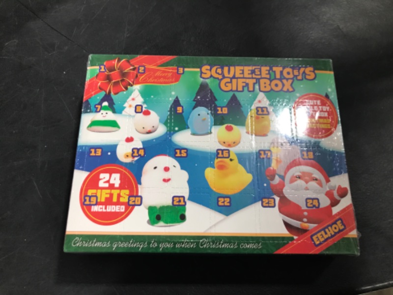 Photo 2 of Christmas Advent Calendar 2022, 24 Days Countdown Gift Fidget Mochi Squishy Cute Animals Toys For Kids Girls Teens boys