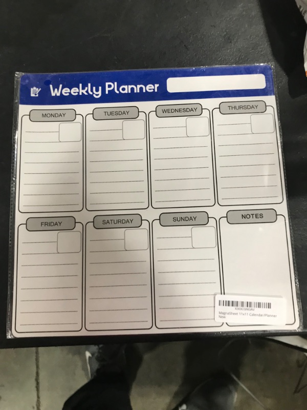 Photo 2 of MagnaSheet Small 11x11 Inch Dry Erase Magnetic Calendar and Weekly Planner Combo | Fits 12x12 Desktop Whiteboard Easel | Use on Magnetic White Boards, Refrigerator | Classroom, Office, Home Supplies