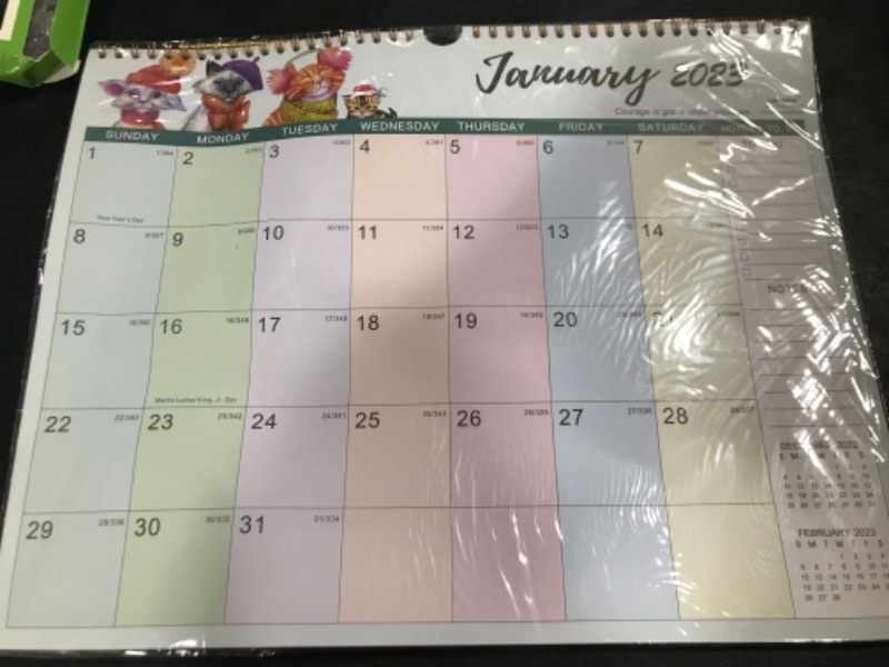 Photo 2 of Calendar 2023-2024 - Wall Calendar 2023-2024 , January 2023 - June 2024, 14.7"×11.6", 18 Monthly Calendar with Ample Colorful Blank Blocks and Julian Dates, Perfect Calendar for Planning