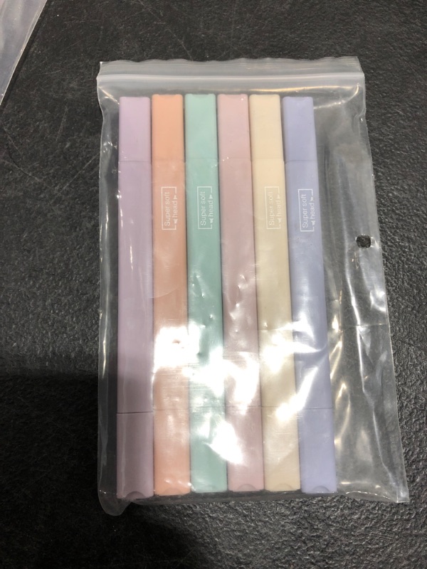 Photo 1 of 6 Pack Soft Aesthetic Cute Highlighters, Gentle Colors Dual Tip Highlighters, Chisel Tip and Medium Tip, No Bleed Dry Quick, Perfect for Diary Bible Planner Notes School Office Supplies (Color 2)