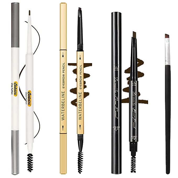 Photo 1 of 3 Different Eyebrow Pencils,Creates Natural Looking Brows Easily,Long Lasting,4-in-1:Eyebrow Pencil *3; Eyebrow Brush *1,Dark Brown #-110456
