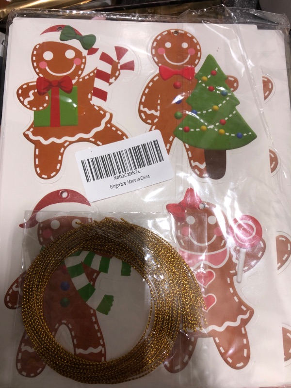 Photo 2 of 24 Pcs Gingerbread Christmas Ornaments Gingerbread Christmas Decor - Gingerbread House Decorations Kit Jbr