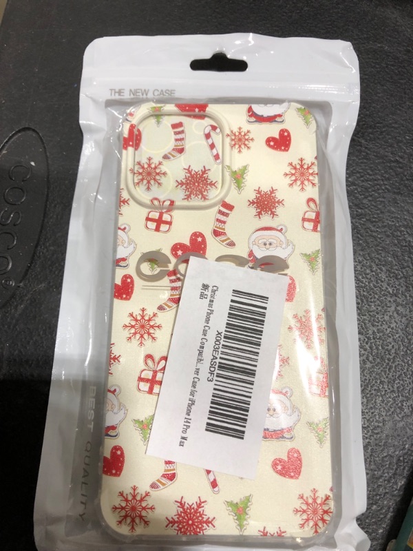 Photo 2 of Christmas Phone Case Compatible with iPhone 14 Pro Max?Santa Claus Candy Cane Christmas Socks Snowflakes Pattern Shockproof TPU Bumper Protective Cover Case for iPhone 14 Pro Max
