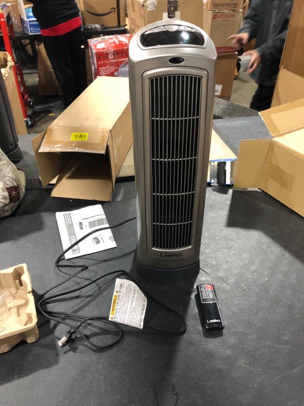 Photo 2 of Lasko 1500W Digital Ceramic Space Heater with Remote, 755320, Silver