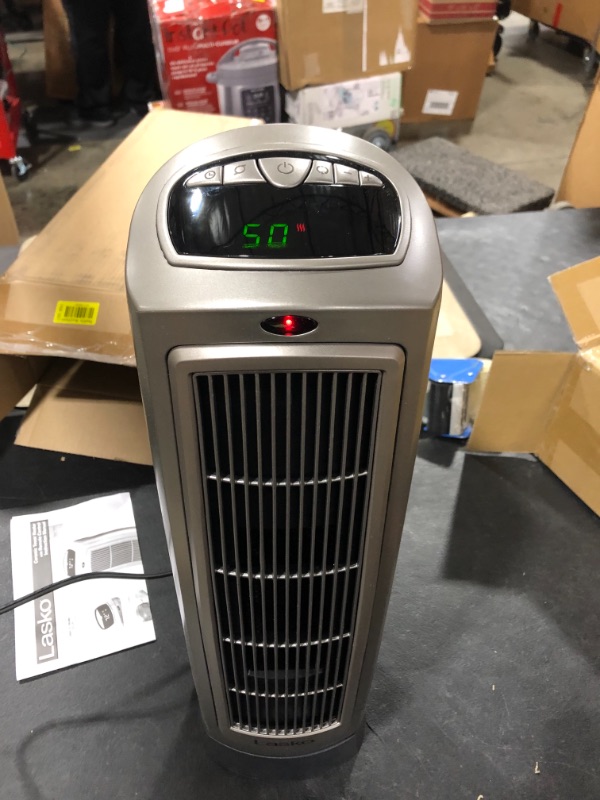 Photo 3 of Lasko 1500W Digital Ceramic Space Heater with Remote, 755320, Silver