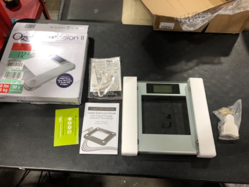 Photo 2 of Ozeri Precision II 440 lbs (200 kg) Bath Scale with 50 gram Sensor Technology (0.1 lbs. / 0.05 kg) & Weight Change Detection Silver 50 gram