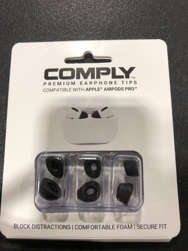 Photo 1 of COMPLY Foam Ear Tips for Apple AirPods Pro Generation 1 & 2, Ultimate Comfort| Unshakeable Fit| Assorted S/M/L, 3 Pairs Assorted Small/Medium/Large