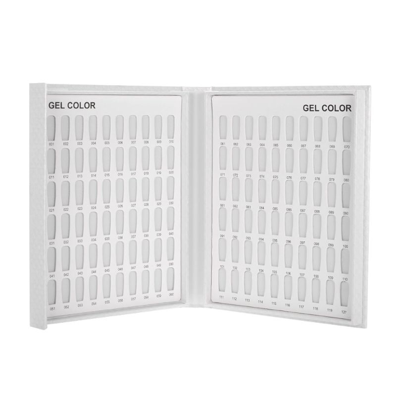 Photo 1 of 
Nail Color Card, 120 Colors Nail Gel Polish Display Chart Nail Practice Card Design Book with Tips White