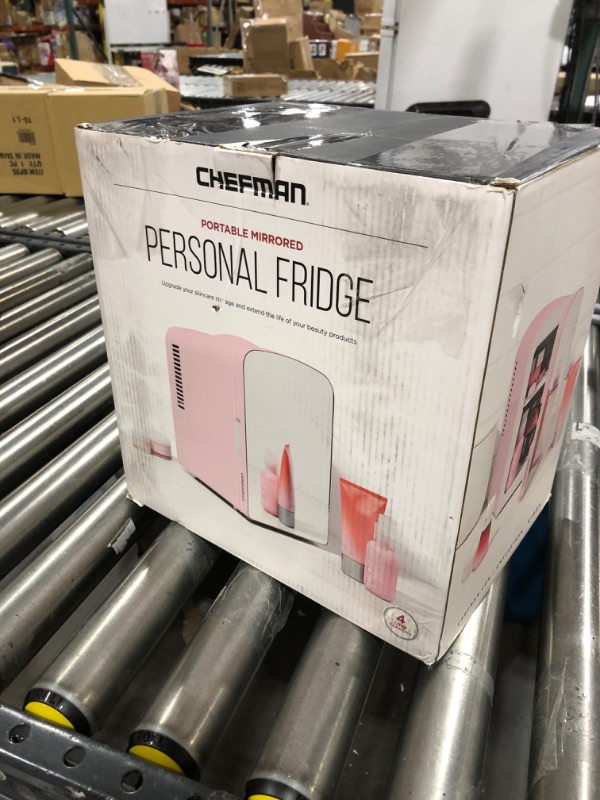 Photo 3 of Chefman Portable Mirrored Personal Fridge 4 Liter Mini Refrigerator, 