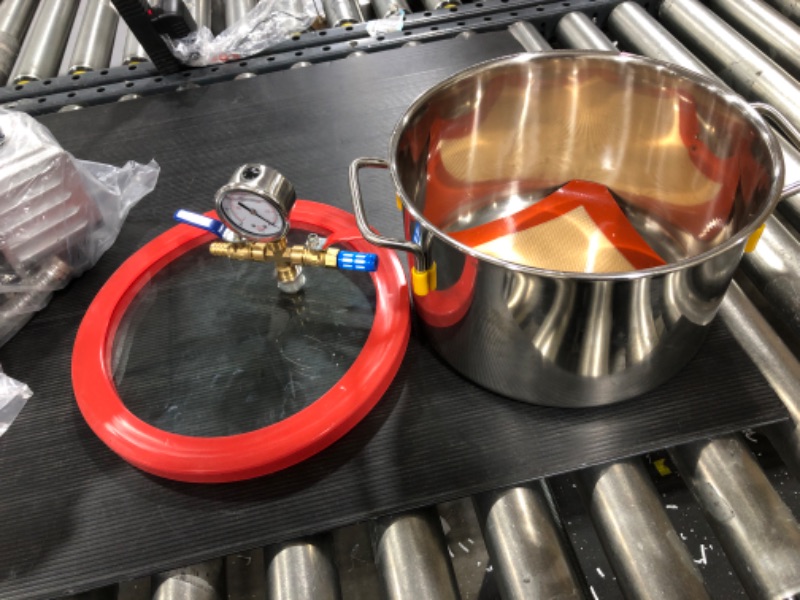 Photo 1 of 1.5 Gallon Stainless Steel Vacuum Degassing Chamber and 3 CFM Single Stage Pump Kit
