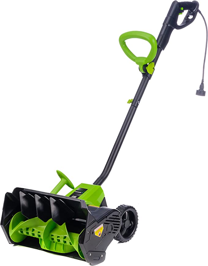 Photo 1 of Earthwise SN70016 Electric Corded 12Amp Snow Shovel, 16" Width, 430lbs/Minute *WHEEL ATTATCHMENT BROKEN*
