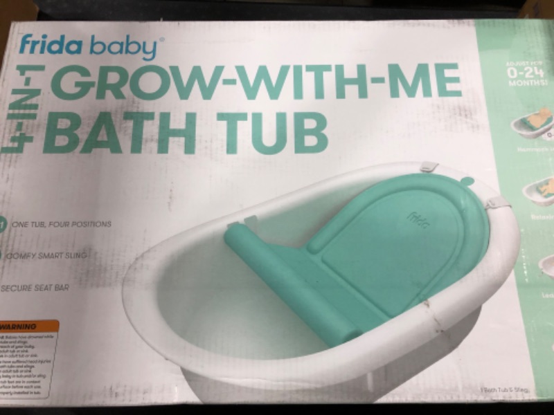 Photo 2 of 4-in-1 Grow-with-Me Bath Tub by Frida Baby Transforms Infant Bathtub to Toddler Bath Seat with Backrest for Assisted Sitting in Tub