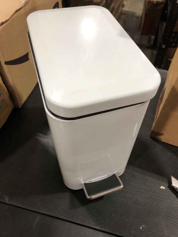 Photo 1 of 13 Gallon Office Under Desk Trash Can - White