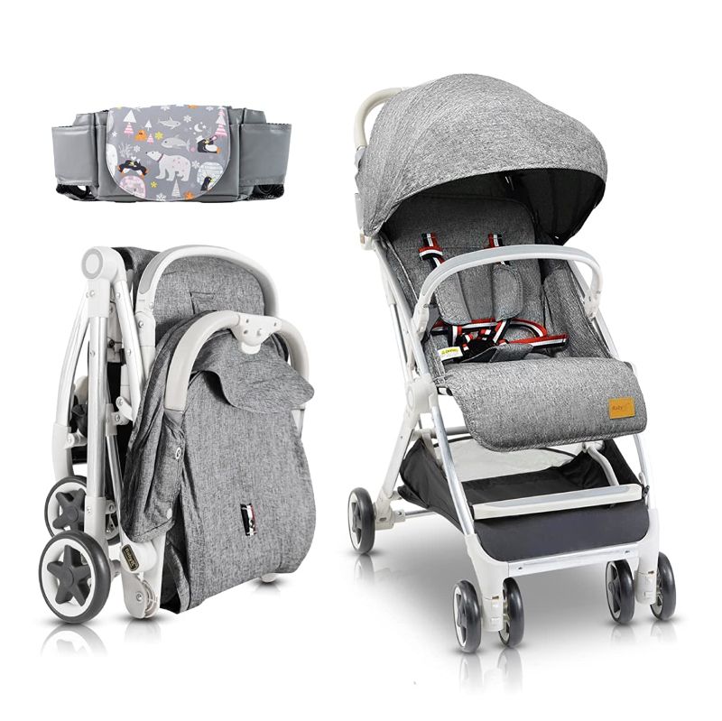 Photo 1 of BABY K Lightweight Travel Stroller - Includes Travel Storage Pouch - A Collapsible Airplane Stroller with Adjustable Reclining Backrest & Easy One-Hand Fold for Infant & Toddler of 3-36 Months