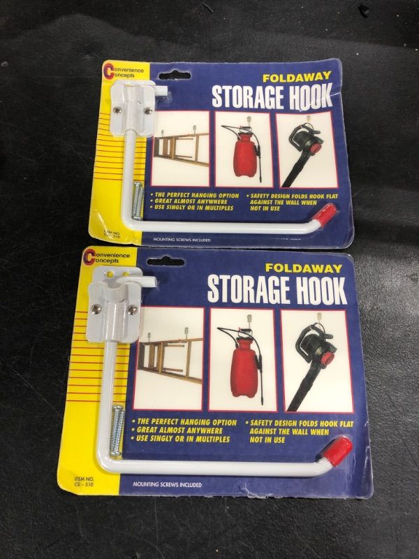 Photo 2 of 2 FOLD AWAY STORAGE HOOK / SIMILAR TO STOCK PHOTO HOOKS