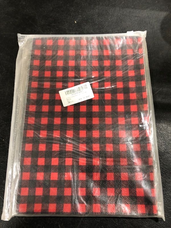 Photo 2 of 15 Pcs Christmas Buffalo Red Black Plaid Faux Leather Sheet, 7.9 x 11.8 Inch DIY PU Synthetic Leather Sheet for Earrings Hair Bows and Craft Making