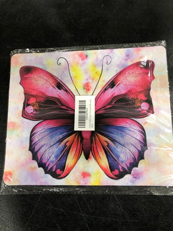 Photo 2 of  4 PACK Pretty Butterfly Mouse Pad, Rainbow Background Mouse Pad, Personalized Waterproof Mousepad Rectangle Customized Mouse Pads with Designs Non-Slip Rubber Smooth MousePads for Computer Office Laptop Small Butterfly Rainbow Background