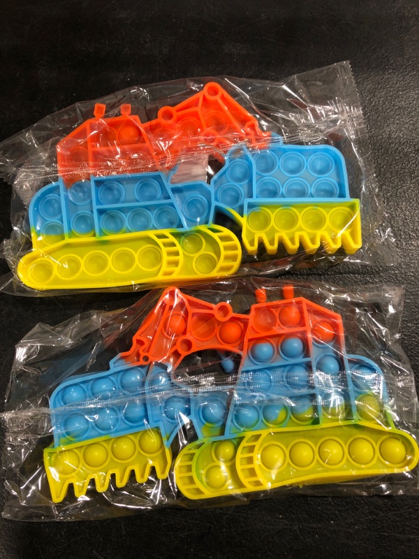 Photo 1 of 2 Push Pop Excavator Pop Fidget Toy, Stress Reliever Fidget Sensory Toy, Fidget Popper for Autism Special Needs, Pop Toy Gift for Boys and Girls (Rainbow)