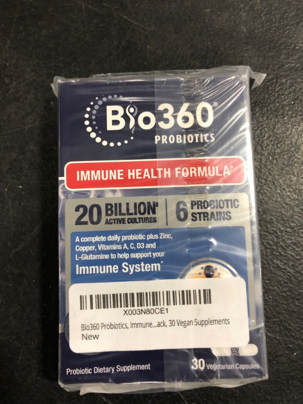 Photo 2 of Bio360 Probiotics, Immune Support Formula, Immunity and Digestive Support Probiotic Plus Daily with 6 Strains 20 Billion CFU, Vitamin Boost for Men & Women, Stable Blister Pack, 30 Vegan Supplements
EXP 6/2023