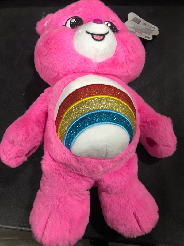 Photo 2 of Care Bears 18" Plush - Cheer Bear with Glitter Belly Badge - Soft Huggable Material! , Pink
USED