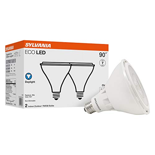 Photo 1 of  SYLVANIA LED PAR38 100W Equivalent, Efficient 14W, Daylight Color Temperature 5000K, 2 Pack
