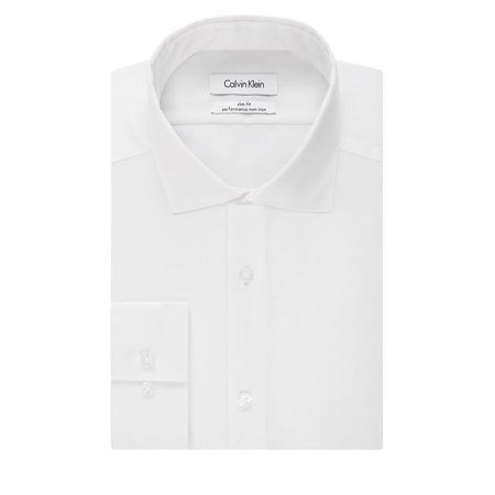 Photo 1 of Calvin Klein Steel Men's Slim-Fit Non-Iron Performance Spread Collar Herringbone Dress Shirt
