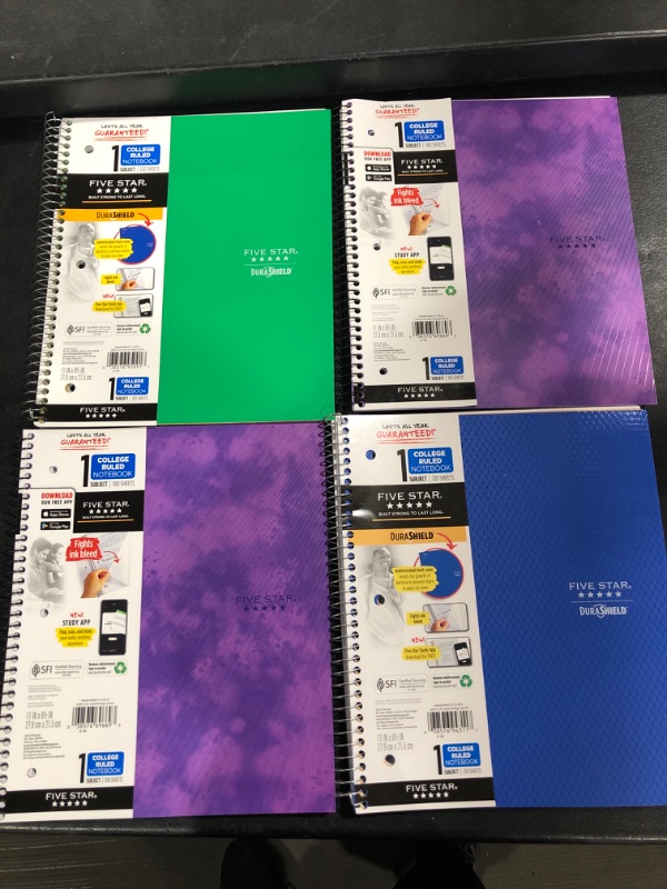 Photo 1 of 4 PAPER NOTEBOOKS 5 STAR