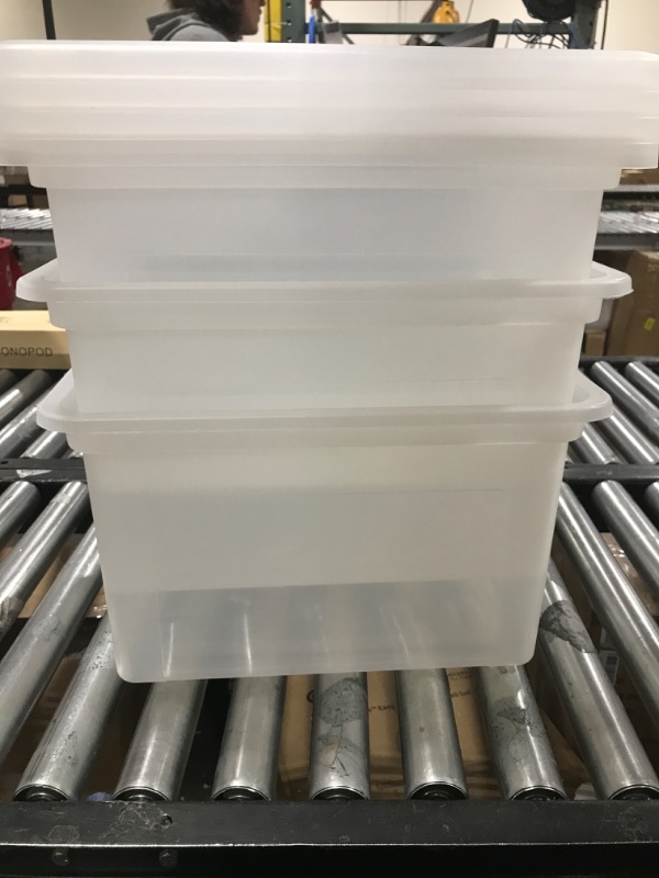 Photo 1 of 3 PLASTIC BINS, 4 PLASTIC BIN LIDS