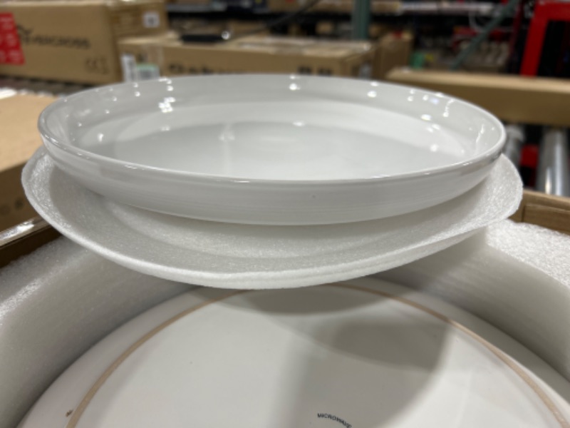 Photo 1 of AmorArc Ceramic Dinner Plates Set of 6,10.5 inch Large Stoneware plates for Kitchen,Dinnerware Dishes set- Microwave,Dishwasher Safe,Scratch Resistant-White 10.5 Inch White