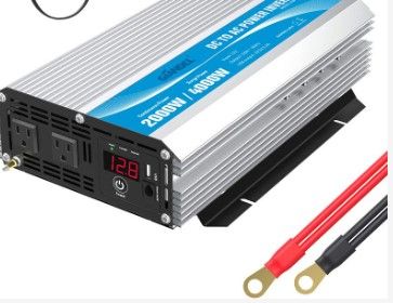 Photo 1 of GIANDEL 2000W Power Inverter Modified Wave 12 Volt DC to 110V 120V AC with Remote Control and LED Display Dual AC Outlets