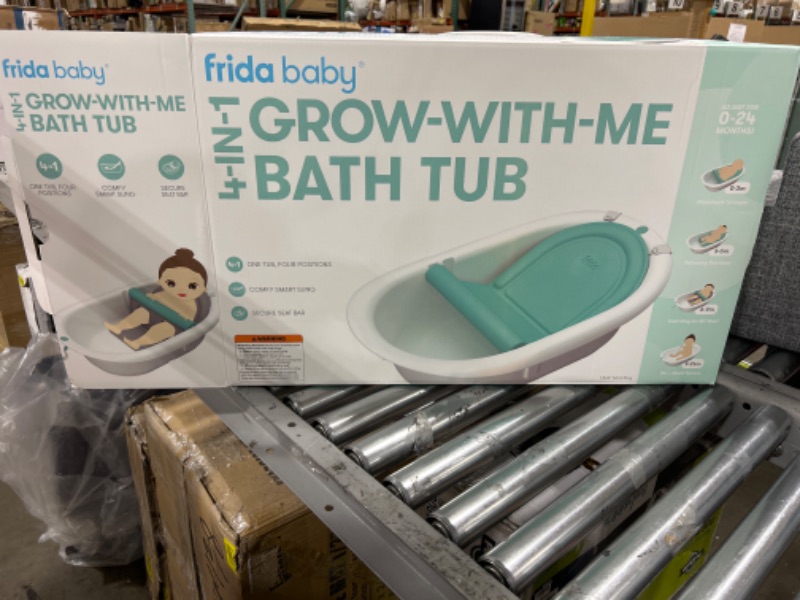 Photo 3 of 4-in-1 Grow-with-Me Bath Tub by Frida Baby Transforms Infant Bathtub to Toddler Bath Seat with Backrest for Assisted Sitting in Tub