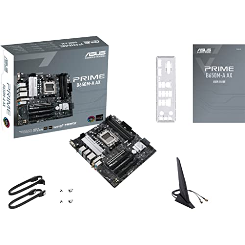 Photo 1 of ASUS Prime B650M-a AX AMD B650(Ryzen 7000) Micro-ATX Motherboard(DDR5,PCIe 5.0 M.2,2.5Gb LAN,Wi-Fi 6, DP,USB 3.2 Gen 2 Ports,Front USB 3.2 Gen 1 Type
