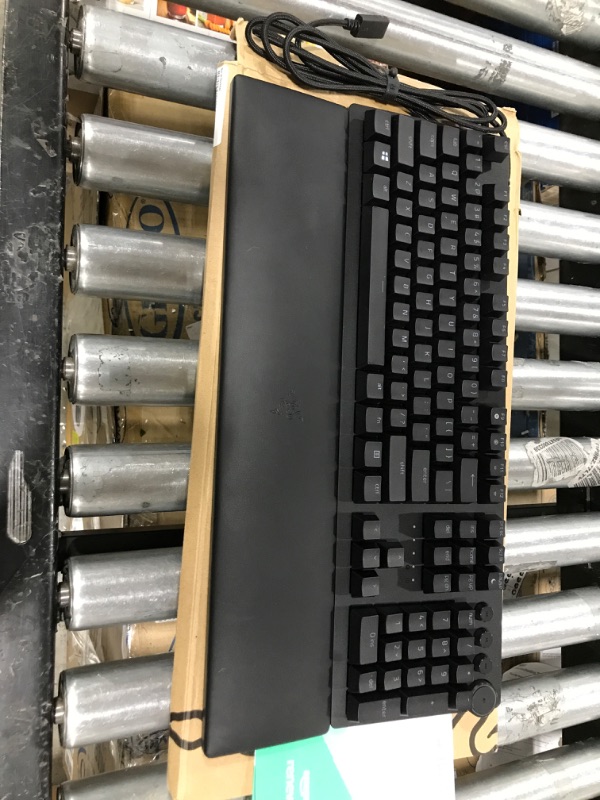 Photo 2 of Razer Huntsman V2 Optical Gaming Keyboard: Fastest Linear Optical Switches Gen-2 w/Sound Dampeners & 8000Hz Polling Rate - Doubleshot PBT Keycaps - Dedicated Media Keys & Dial - Wrist Rest (Renewed) Huntsman V2 Linear Optical Switches