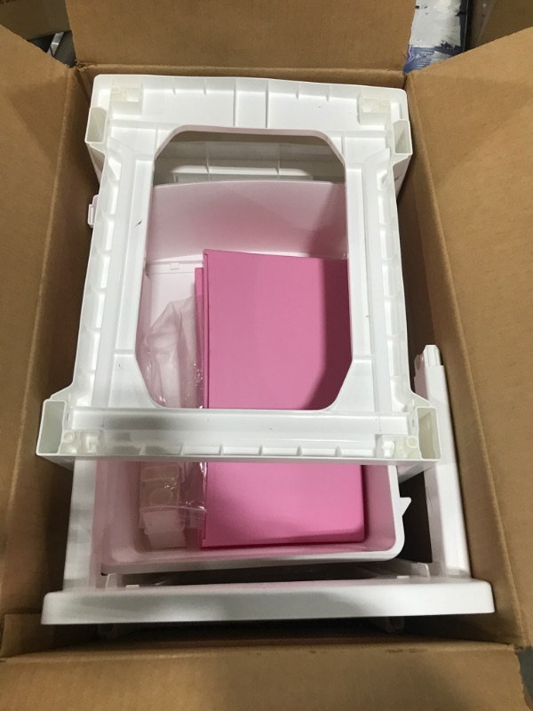 Photo 2 of IRIS USA 4 Slim Drawer Storage, Organizer Unit for Bedroom, Closet, Kitchen, Bathroom, Laundry Room, Dorm, White Frame with Matte Soft-Pink Front Panels, Set of 1 4 Drawer Slim White/Pink