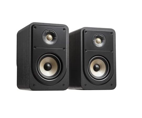 Photo 1 of Polk Audio ES15 Surround Wall Mount Speakers, Black & Polk Audio PSW10 Floor Standing Subwoofer, Black