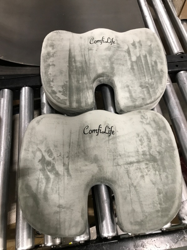 Photo 1 of 2 ComfiLife Gel Enhanced Seat Cushion – Non-Slip Orthopedic Gel & Memory Foam Coccyx Cushion for Tailbone Pain – Office Chair Car Seat Cushion – Sciatica & Back Pain Relief (Gray)
