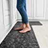 Photo 1 of Kitsure Kitchen Mats for Cushioned Anti-Fatigue Use 2 PCS, Anti-Slip Kitchen Rugs, Easy-to-Clean and Comfortable Standing Desk Mats for Offices, Kitchens, Sinks, 17.3"×30"+17.3"×47", Dark Gray
