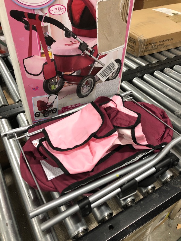 Photo 2 of Bayer Design Baby Doll Trendy Pram - Bordeaux, Red and Pink