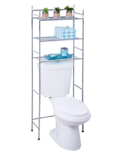 Photo 1 of 3-Tier Over-The-Toilet Shelving Unit, Chrome--new, package damage 