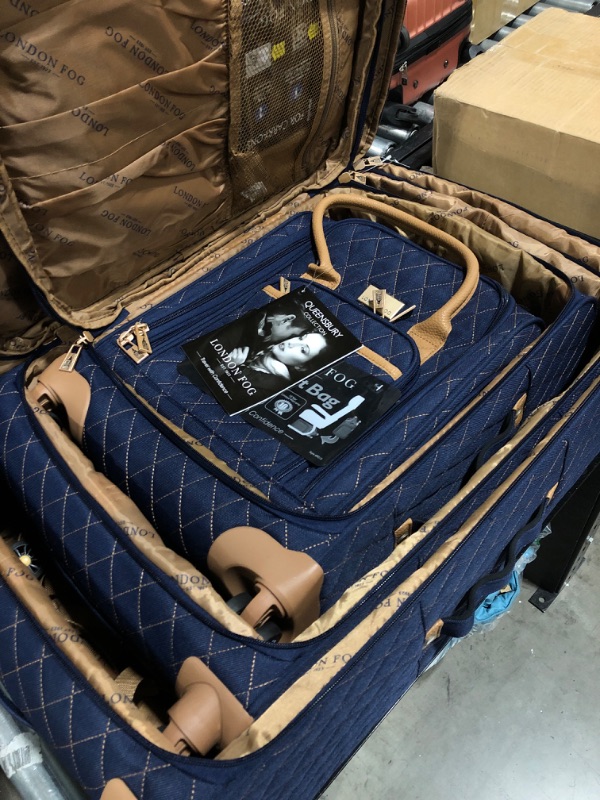 Photo 5 of LONDON FOG Queensbury Softside Spinner Luggage, Navy, 4 Piece Set
