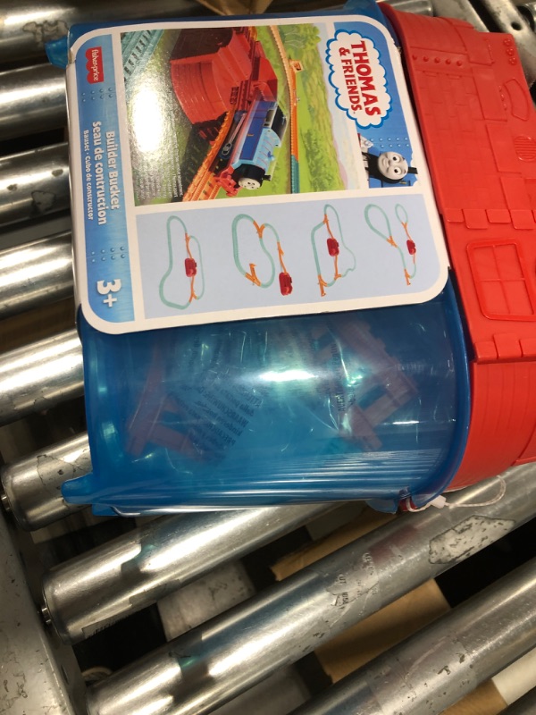 Photo 2 of Thomas & Friends TrackMaster Builder Bucket, storage container with 25 train track and play pieces for preschool kids [Amazon Exclusive]