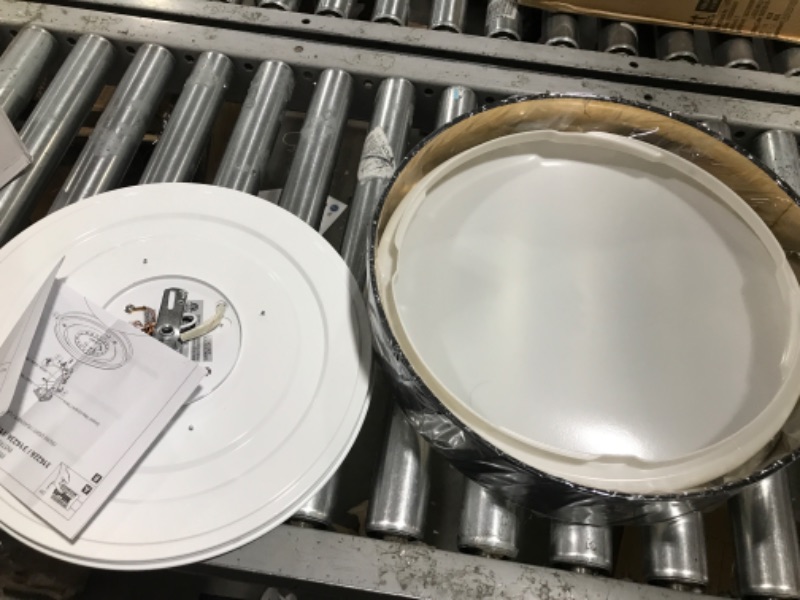 Photo 1 of EGLO MASERLO 16 in. Flush Mount Ceiling LED Dimmable Light Fixture for Living Room, Bedroom, Hallway, Black/Gold