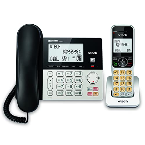 Photo 1 of VTECH VG208 DECT 6.0 Corded/Cordless Phone for Home with Answering Machine, Call Blocking, Caller ID, Large Backlit Display, Duplex Speakerphone, Inte
