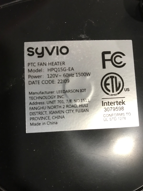 Photo 3 of Syvio 19’’ Space Heater, 2S Fast Heating, 4 Modes, Portable Heater with Thermostat, 12H Timer, Remote, 70° Swing, OverHeat&Tip-over Protect, Electric Heaters for Indoor Use, Large Room Office Garage 19‘’ H